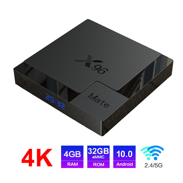 X96 Mate Android 10 10.0 TV Box 4GB RAM 32GB ROM Allwinner H616 Quad Core 2.4G 5G Dual Band Wifi Android10.0 TVBox 4G 32G Bluetooth Newest