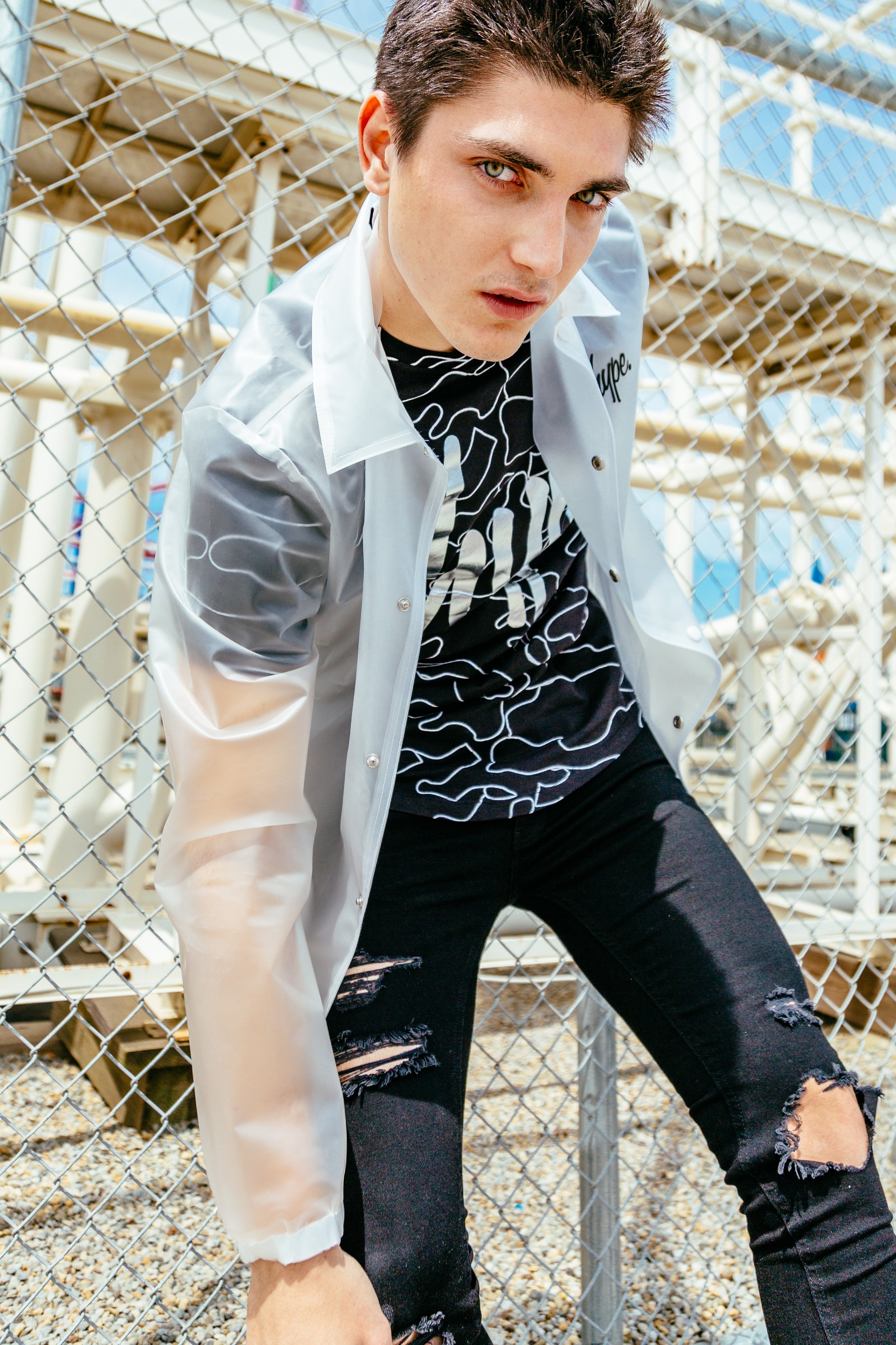 Hype Black Metallic Line Camo Mens T-Shirt | Size 2X-Large