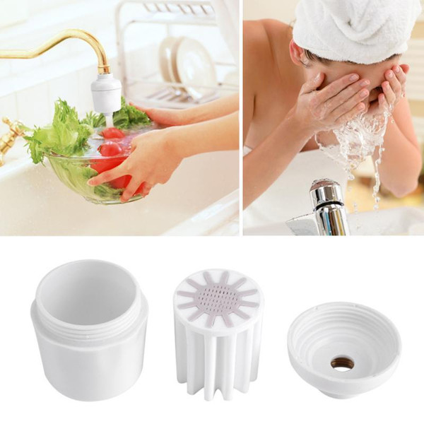removable shower water filter healthy bathroom shower head in-line faucet filter purifier softener clean water white