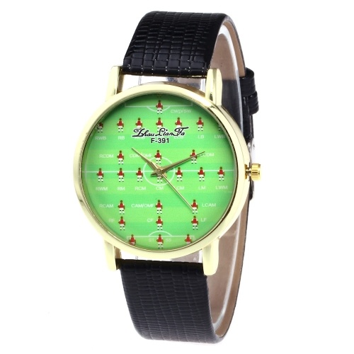 F-391 Women Watch Fashion Quartz Luxury Leather Wrist Watch British Style with Football Cartoon Pattern for FIFA World Cup