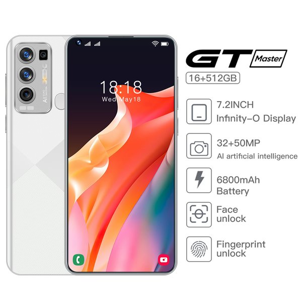 GT hot Selling Mobilphone 16+512GB Andriod 11.0 Phone MTK6889 10 Core 6800mAh Big Battery 32+64MP Smartphones 4G 5G LTE Unlocked Original