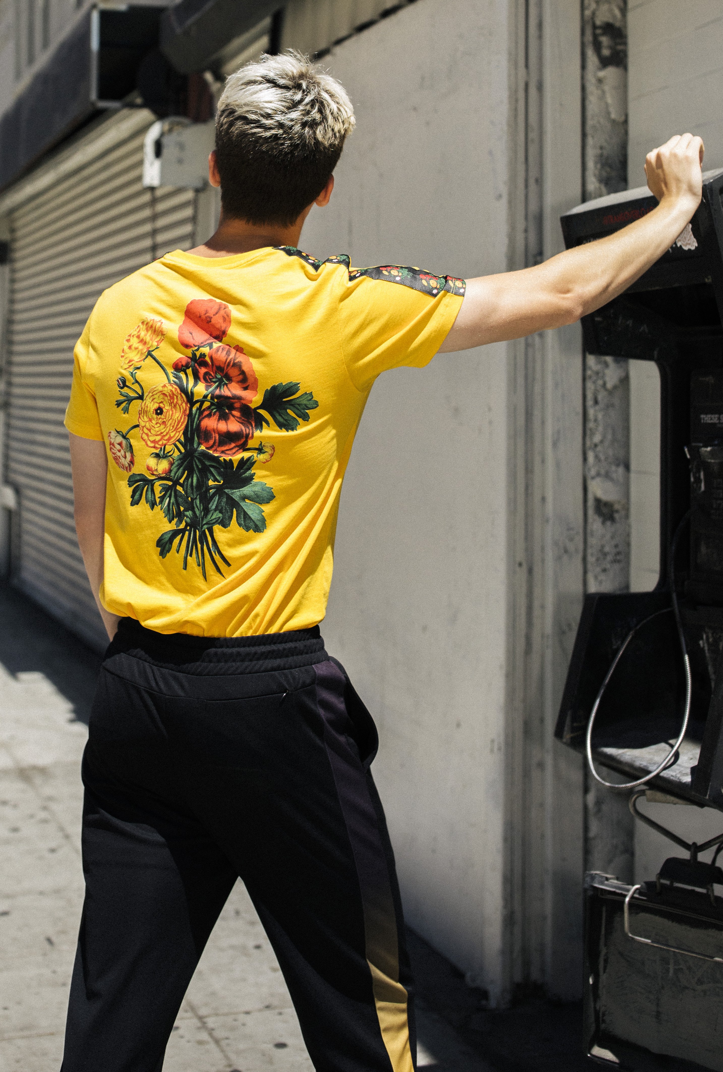 Hype Spanish Floral Mens Yellow T-Shirt | Size X-Small