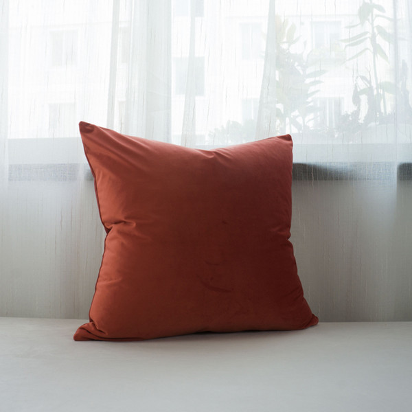 soft velvet pillowcase cushion cover orange tangerine bed sofa chair pillow cover no balling-up without stuffing