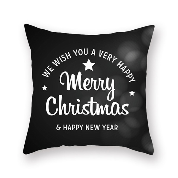 cushion cover christmas black santa deer tree soft throw pillows cover home sofa bedroom decorative pillow case