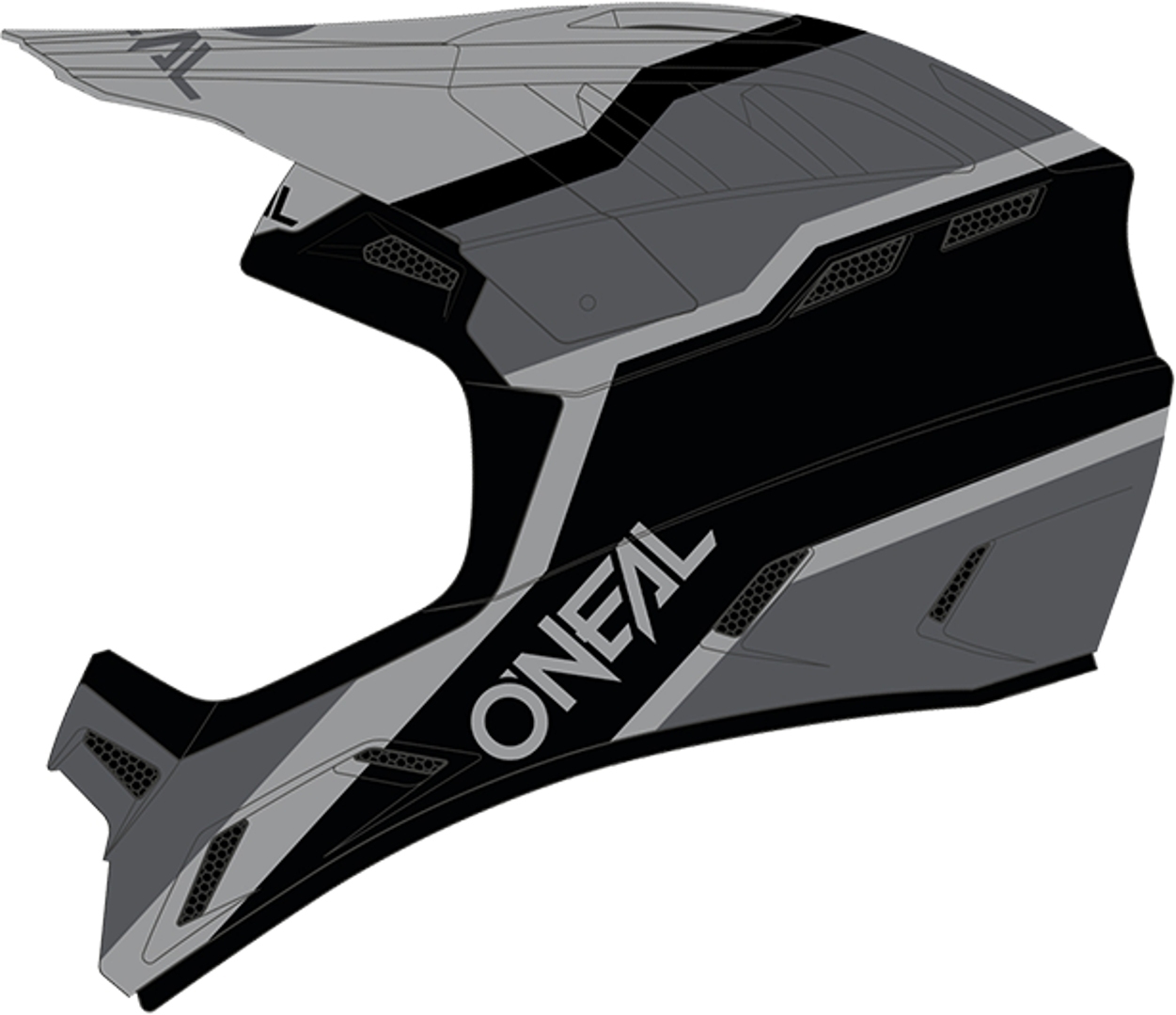 Oneal Backflip Strike Downhill Helm, schwarz-grau, Größe 2XL, schwarz-grau, Größe 2XL