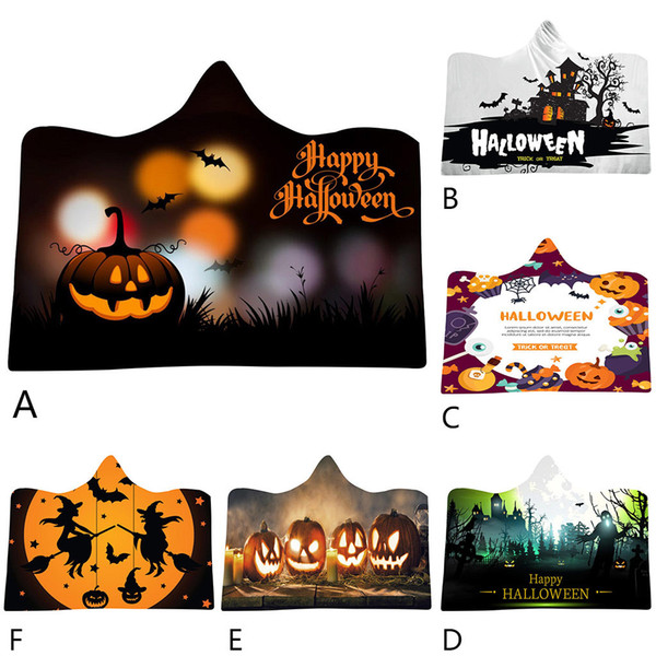 halloween decoration digital print hooded blanket blanket cloak pumpkin ghost print halloween party supplies