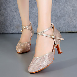 Women's Modern Shoes Ballroom Shoes Practice Solid Color High Heel Champagne Silver Buckle Ankle Strap Lightinthebox