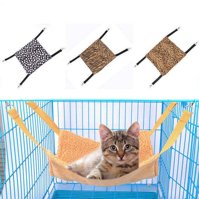 Soft Fleece Cat Hammock Bed Hanging Winter Warm Ferret Rabbit Hamster Cage Bed Mat For Small Pet Bed