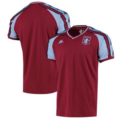 Aston Villa Kappa Retro T-Shirt - Claret - Mens