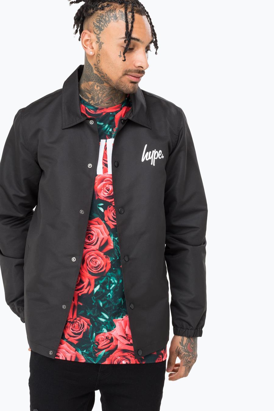 Hype Black Block Mens Coach Jacket | Size 2X-Large