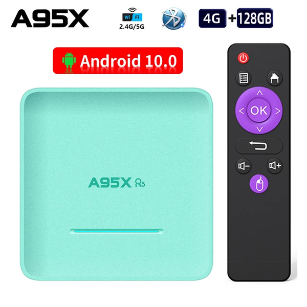A95X R5 RGB Light Android 10.0 TV BOX RK3318 Quad Core 4GB 128GB Max 4K DUAL WIFI TV Boxes Smart TV A95XR5