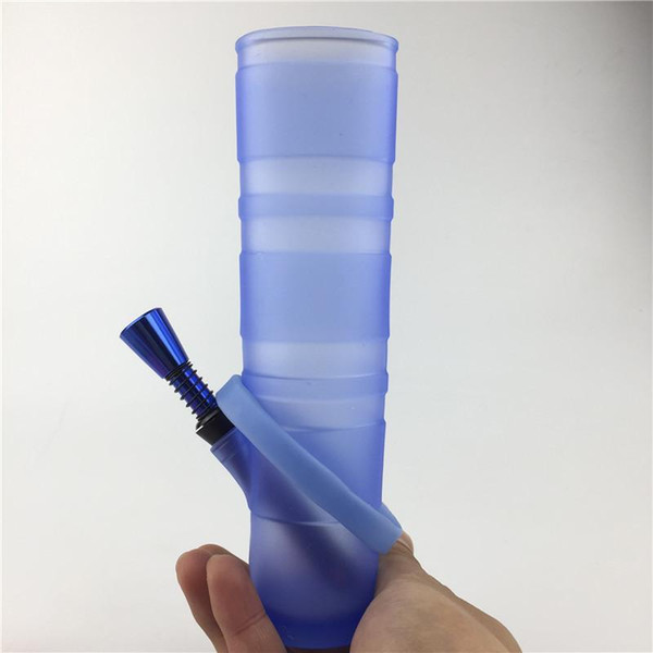 Silicone water pipe folded and portable with 6 different color plastic bong double filter silicone oil rig for smoking