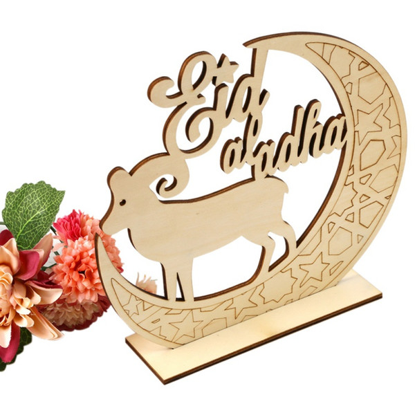 eid mubarak al-fitr wooden islam diy ramadan moon plaques muslim home party decor handmade miniatures party decoration