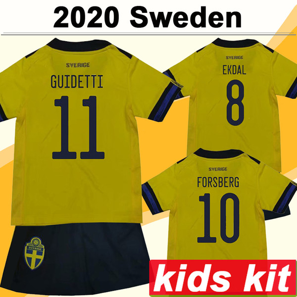 2021 IBRAHIMOVIC Kids Kit Soccer Jerseys FORSBERG LARSSON Home Football Shirts Sweden National Team EKDAL ISAK Child Uniforms