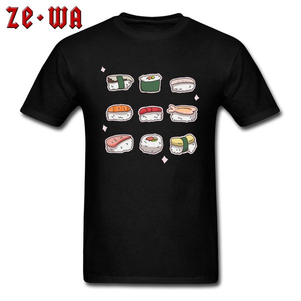ccccsportCute Sashimi Sushi 90s Style Print T Shirts Short Sleeve 100% Cotton Round Neck Boy T Shirt Kawaii Cartoon T-Shirts Best Gift