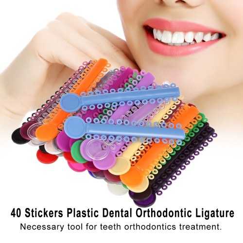 40 Pcs High Elasticity Dental Ligature Ties Elastic Rubber Braces Dental Stickers for Teeth Orthodontic Treatment