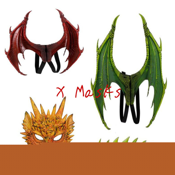 role dragon mask wing costume party city playing children dinosaur costumes boys girls halloween dragonwing latex loong animal
