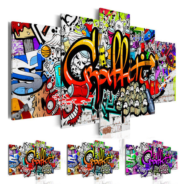 (unframed, only print) abstract graffiti canvas print modern fashion street wall art for home decoration choose size