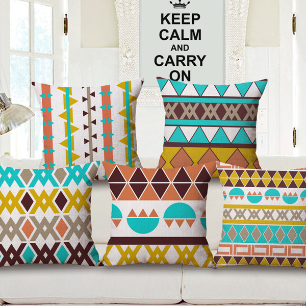 european concise mianma wind cushion sofa decoration pillow geometry embrace pillow case