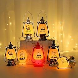 Ramadan Lamp Decoration Light Eid Mubarak LED Portable Lantern 2023 Islam Muslim Party Decor Pony Lanterns Oil Lamp Ramadan Festival Home Decorations Lightinthebox