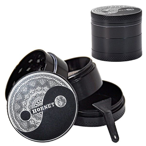 CHROMIUM CRUSHER Zinc Alloy 40MM 3 Piece Metal Tobacco Grinders with Spice Catcher Smoke glass filter tip