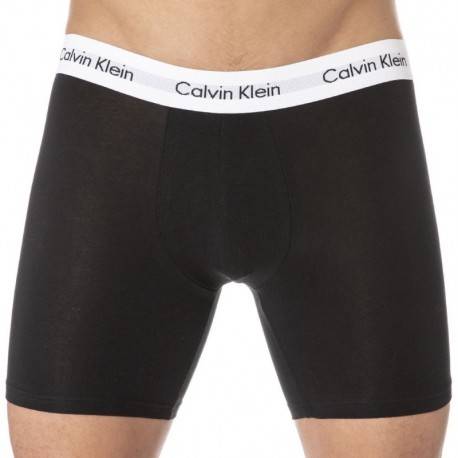 Calvin Klein 3-Pack Cotton Stretch Long Leg Boxer Briefs - Black - White - Grey S