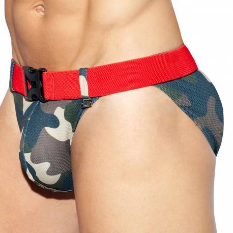 ES Collection Belt Pique Swim Briefs - Camo XXL