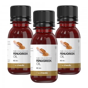 maxmedix Pure Fenugreek Oil - 60ml Bottle - Cold Pressed Natural Breast Oil - Breast Enhancement Oil with High Levels of Phytoestrogen,  Vitamin E x 3