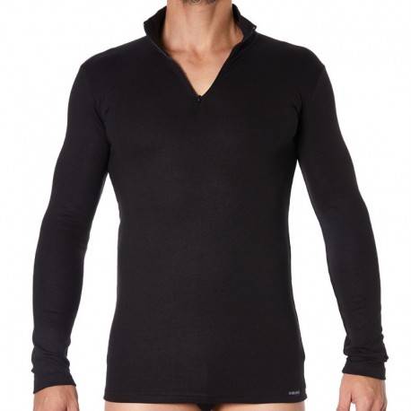 Doreanse Thermal Zip T-Shirt - Black L