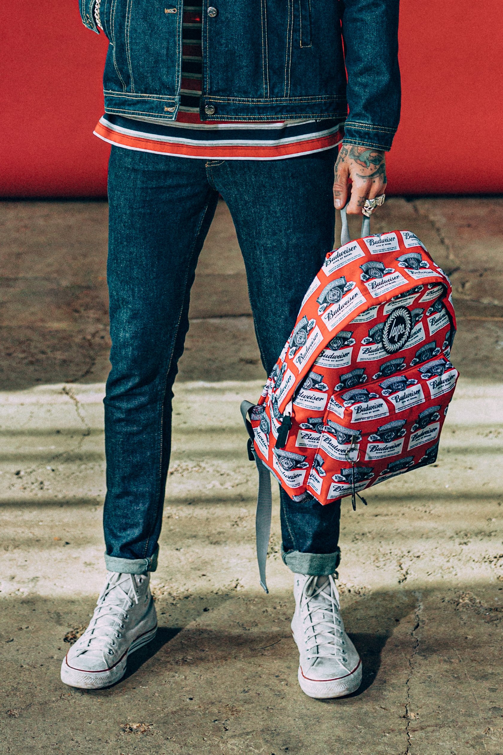 Hype Budweiser Repeat Logo Multi Backpack School Bag