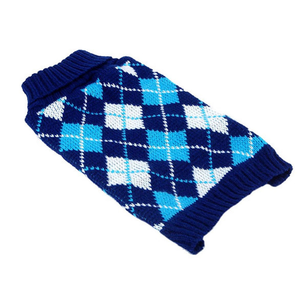 wholesale-pet dog cat lattice knitwear coat jacket puppy sweater clothes xs-xl 2 color