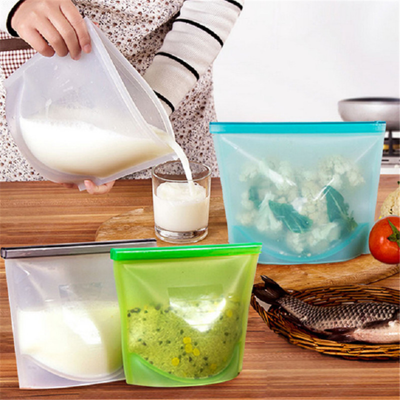 Reusable Silicone Food Storage Bags FDA approved BPA Free