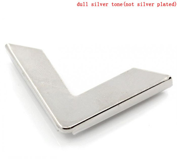 wholesale-book scrapbooking albums menus folders corner protectors silver tone(fit 6mm thick)30x43mm,100pcs )