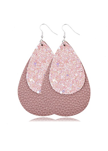 ROTITA Layered Sequin Detail Dusty Pink Earring Set