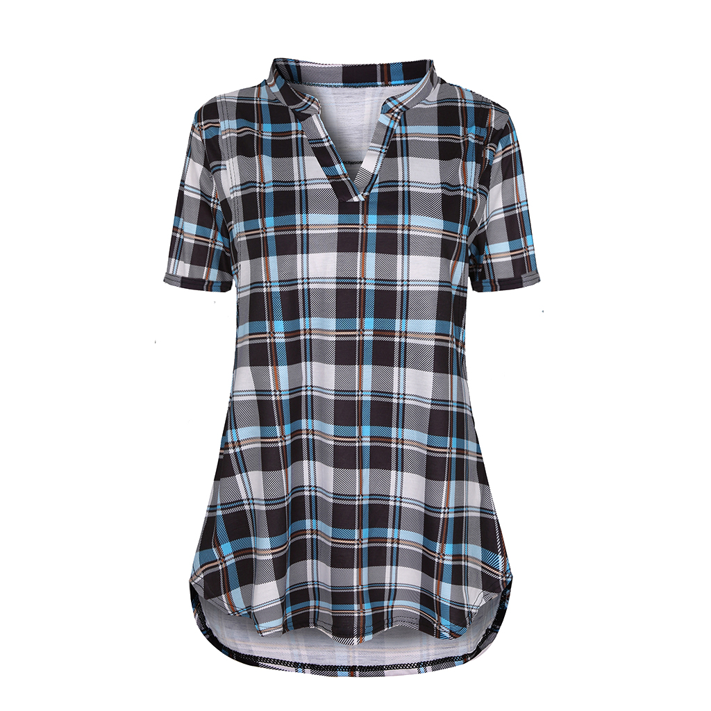 Casual Plaid Short-sleeve Nursing Shirt