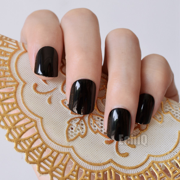 metal plating black mirror fake nails metallic reflective square head false nails for fashion lady manicure tips