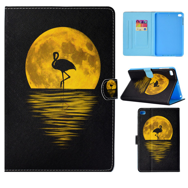 tablets case funda for ipad mini 1 2 3 4 cover fashion painting pu leather wallet bags card slot dormancy function tablet cases