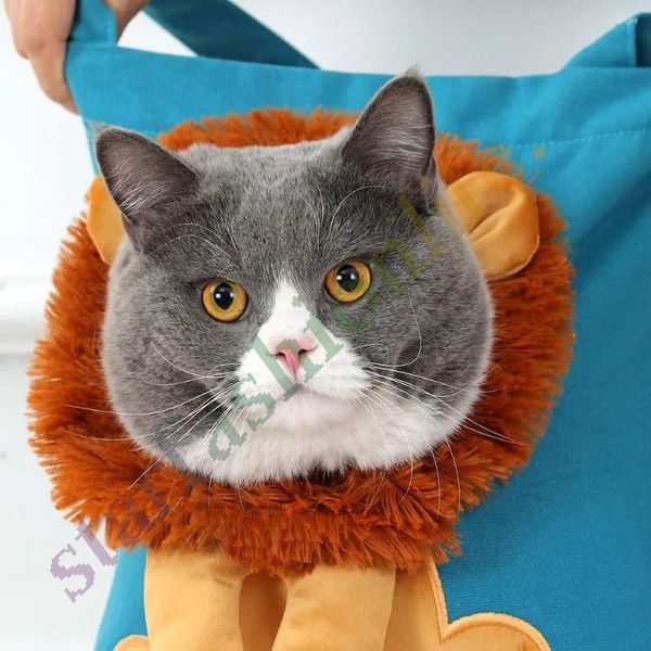 Cat Carriers Soft Pet Lion Design Portable Breathable Bag Dog Carrier Bags Outgoing Travel Pets Handbag With Safety Zippers