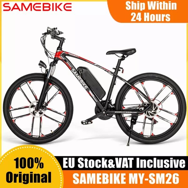 EU Stock Original SAMEBIKE MY-SM26 Electric Bike 350W 48V 8AH 26 inch 30km/h Speed Foldable E-Bike 26'' Moped Electric Bike