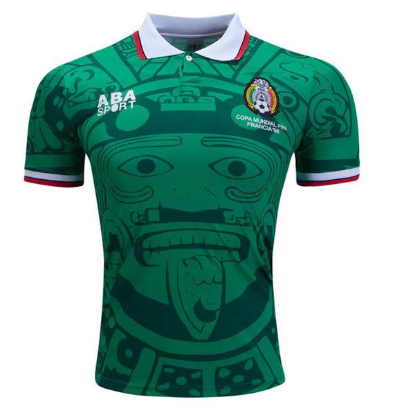 mexico vintage soccer jersey 1998 home away retro football shirts blanco sports  men camiseta futbol