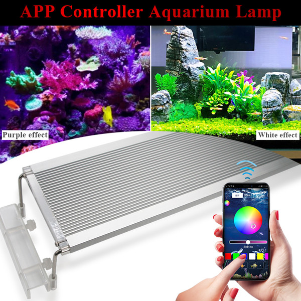 zhongji 30-80cm rgb led aquarium lighting plant marine fish aquarium light fixture lamp for led lighting holder timer