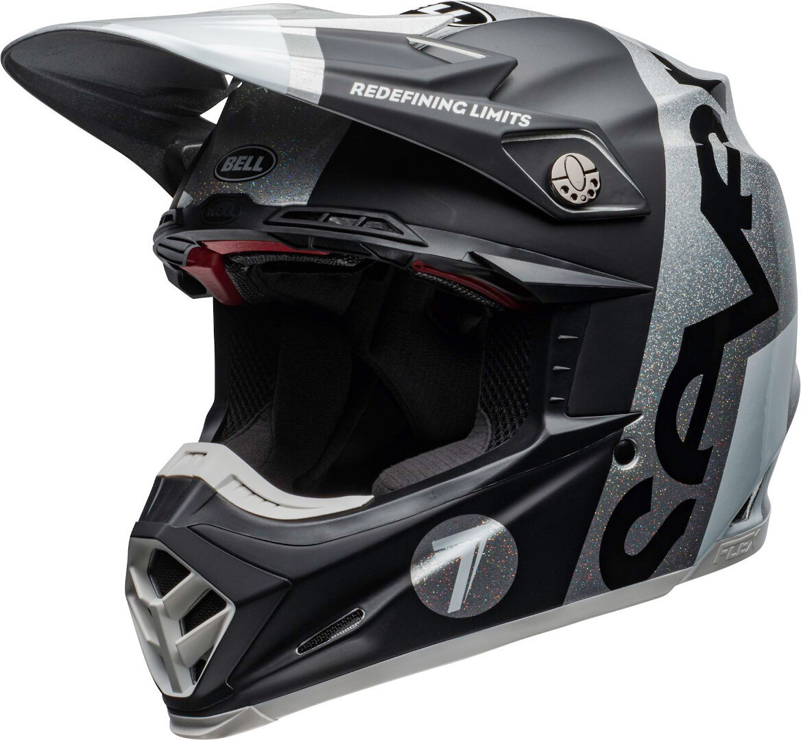 Bell Moto-9 Flex Seven Galaxy Motocross Helm Schwarz Silber M