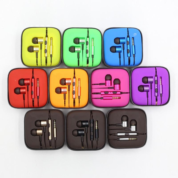 colorful 3.5mm metal for samsung piston headphone universal earphone noise cancelling in-ear headset for samsung smart android phone