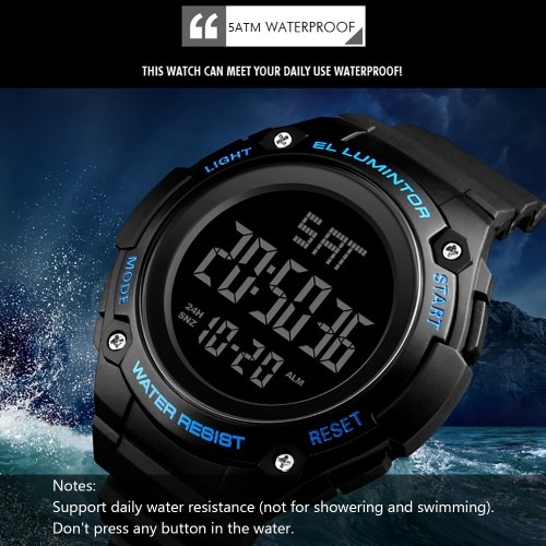 SKMEI 1346 Men Analog Digital Watch Fashion Casual Sports Wristwatch 2 Time 5ATM Waterproof Leather Strap Backlight Multifunctional Watches Relogio Masculino