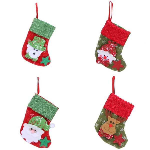 30pcs christmas stocking santa claus candy bag for homes party decoration gift bags storage bag christmas tree hanging ornaments
