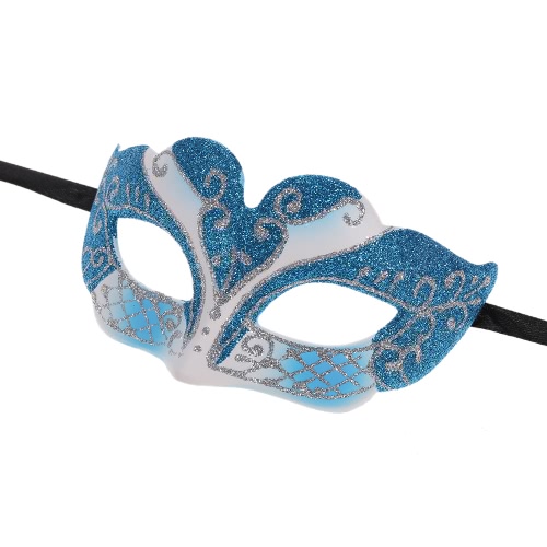 Festnight Sexy Plastic Phantom Half Mask Halloween Masquerade Ball Mask with Glitter Decoration