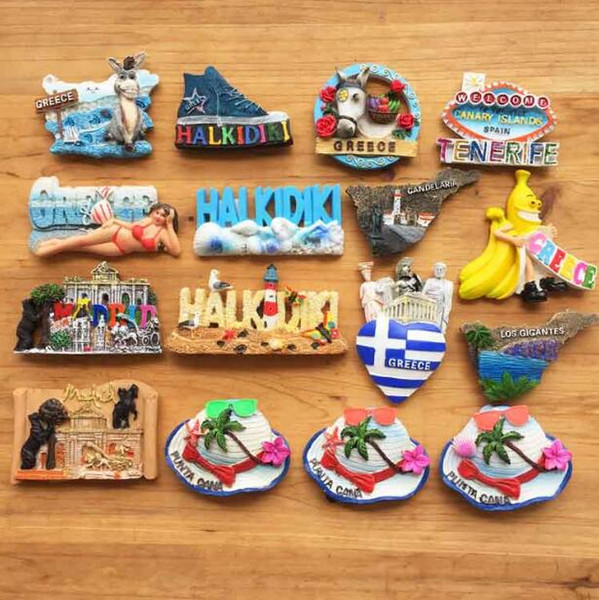 european greek santorini tourism memorial scenery fridge magnets sticker refrigerator magnets kids gift home decoration