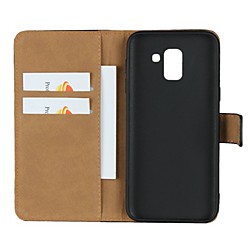 Case For Samsung Galaxy J7 (2017) / J7 (2016) / J7 Wallet / Card Holder / with Stand Full Body Cases Solid Colored Hard Genuine Leather