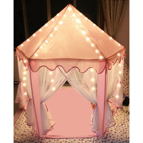 Pink Playhouse Mat, Hexagonal Kids Tent Mat Soft Tent Carpet Floor Cushion for Kids Tent Playhouse Indoor Outdoor Fun