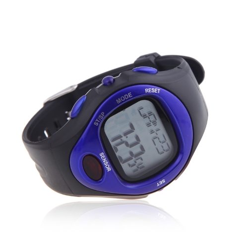 Pulse Heart Rate Monitor Calorie Counter Fitness Sport Exercise Wrist Watch Blue